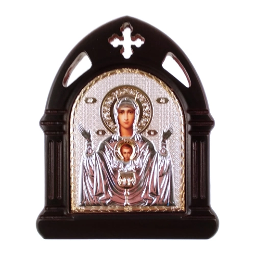 შეუსმელი ბარძიმი ღვთისმშობელი მოოქროვილი ხატი