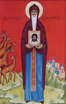 Икона: Преподобный отец наш Антоний Столпник, Мартмкофский (Уединенник), один из тринадцати сирийских отцов (VI)