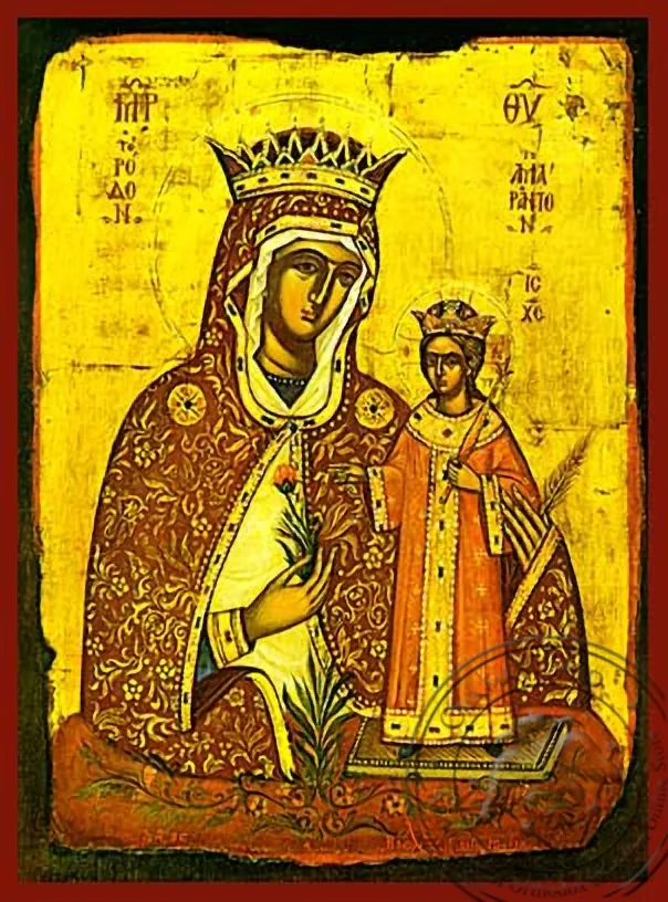 Virgin and Child, Unwithering Rose - Hand Painted Icon