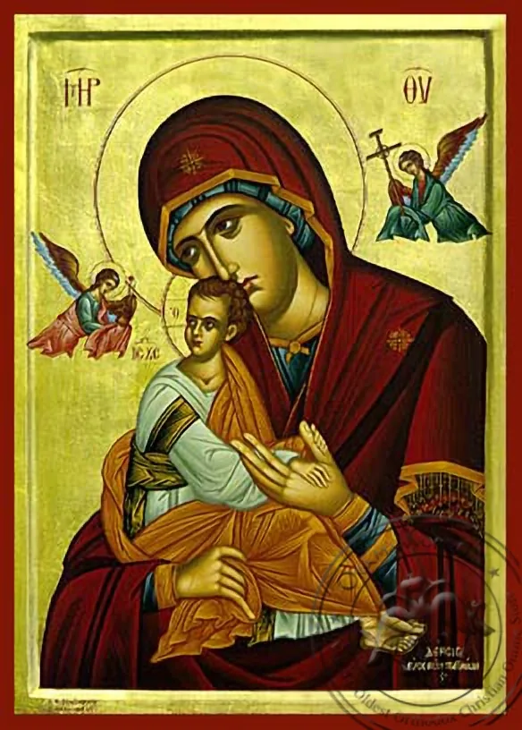 Virgin and Child, of the Passion, with Angels - Hand Painted Icon