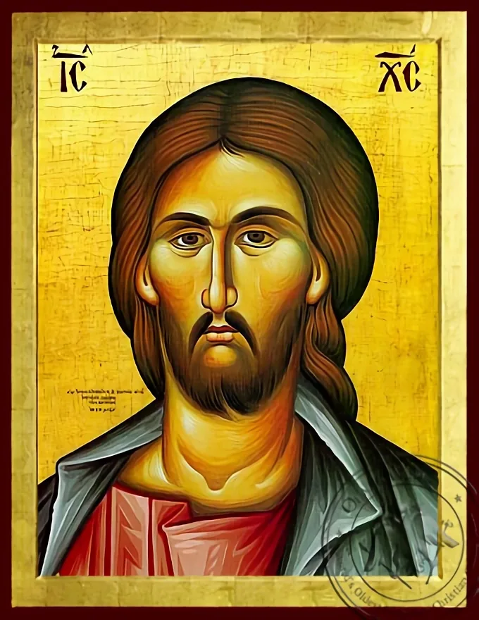 Христос, оплечная, византийская икона