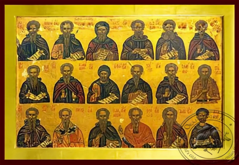 Святые пустынники, византийская икона