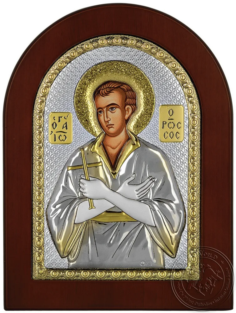 Святой Иоанн Русский, серебряная икона