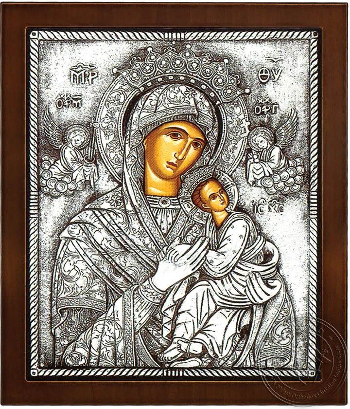 Panagia Amolyntos Byzantine - Silver Icon