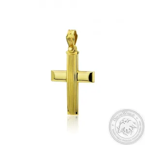 Christening Cross for Boys made of 14K Yellow Gold