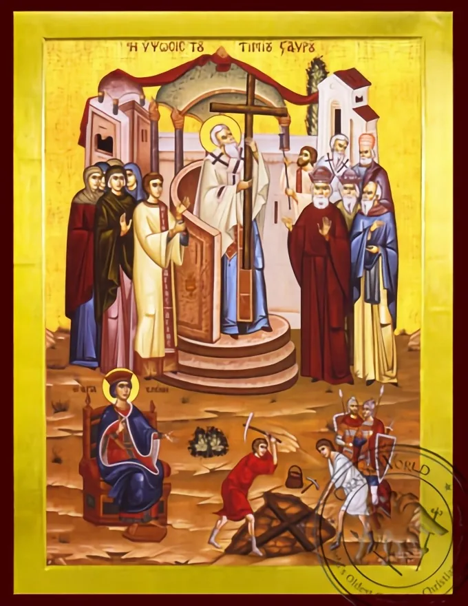 Exaltation and Finding of the Holy Cross - Byzantine Icon