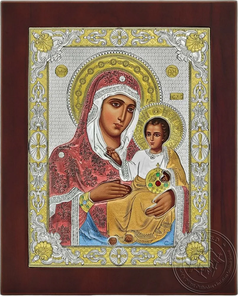 Virgin Mary of Jerusalem - Silver Colored Icon