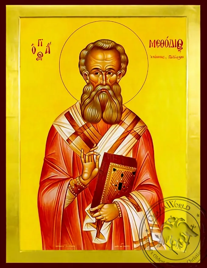 Святой Мефодий, священномученик, епископ Патарский, византийская икона