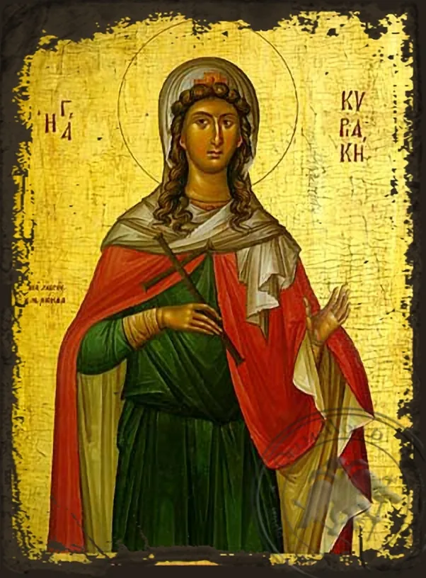 Saint Kyriake - Aged Byzantine Icon
