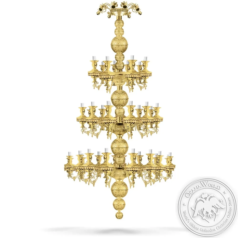 Bronze Chandelier Gold Plated - 44 Lights