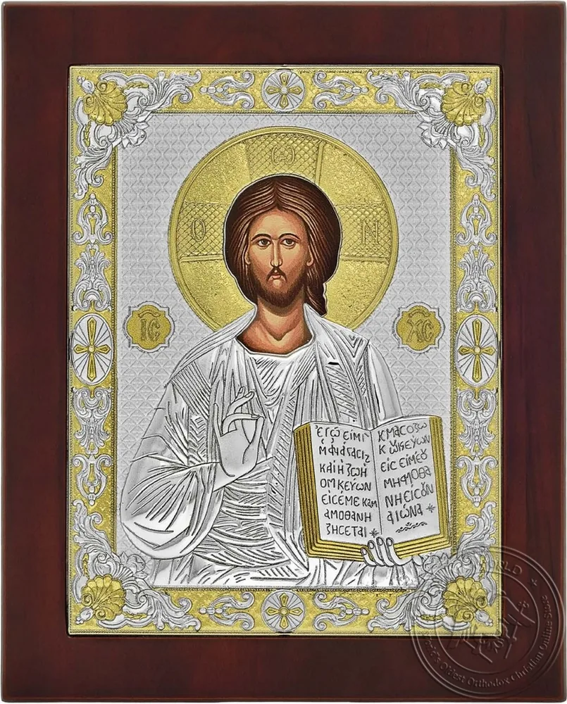Христос, серебряная икона