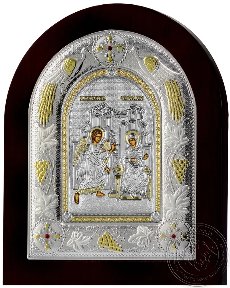 Благовещение, серебряная икона