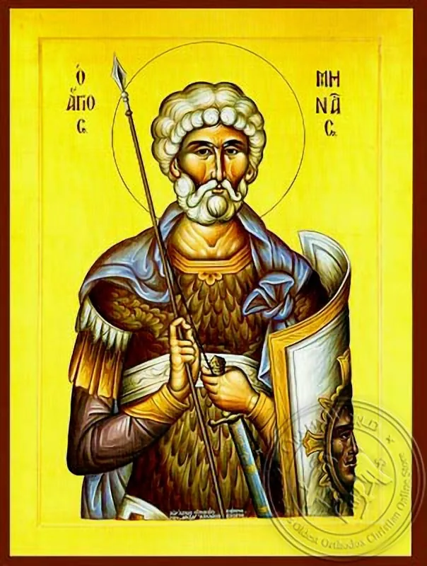 Saint Menas, the Great Martyr, of Egypt - Hand Painted Icon