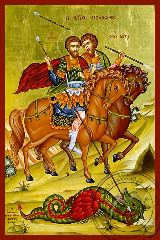 წმინდა თეოდორენი ტირონი და სტრატილატი, ხელნაწერი ხატი