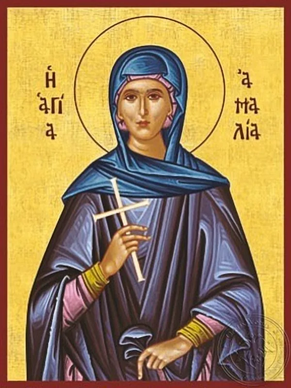 Saint Amalia the Noble Nun at Brussels - Hand Painted Icon