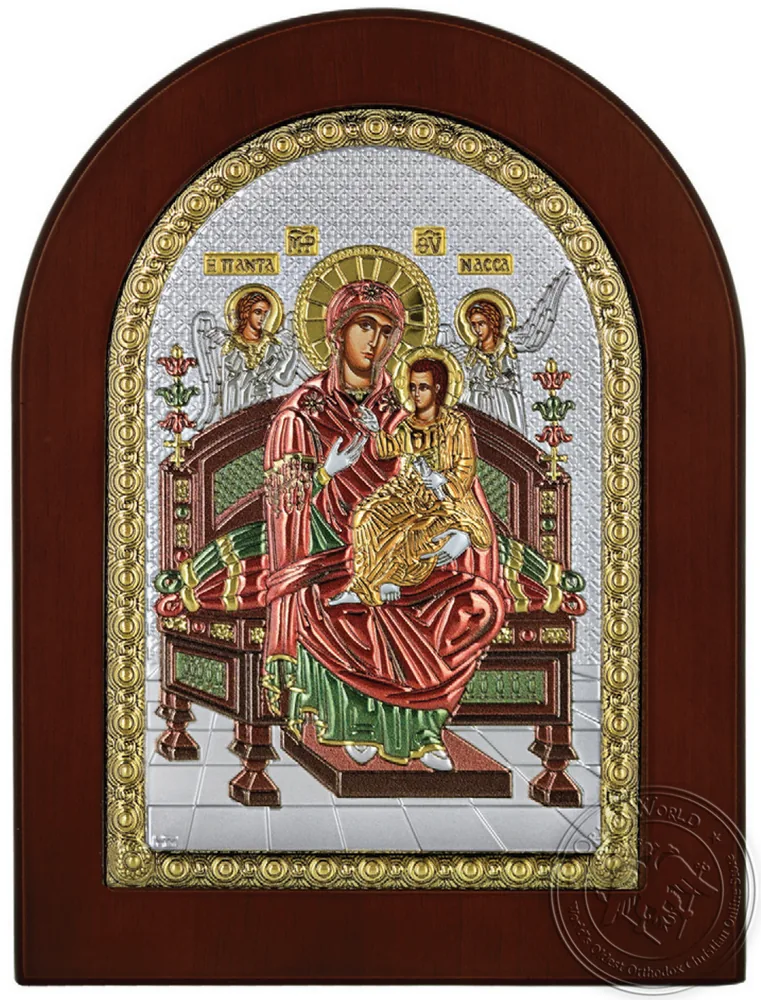 Virgin Mary Pantanassa - Silver Colored Icon