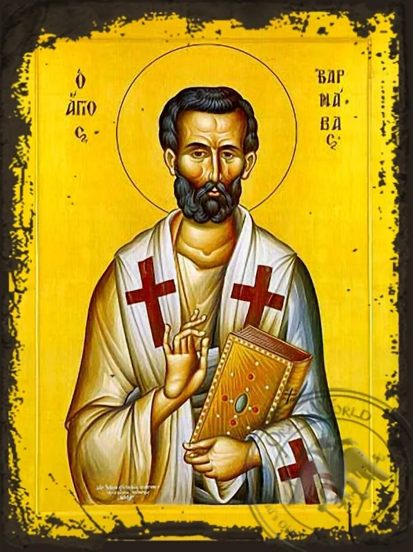 მოციქული ბარნაბა, ძველებურად გაფორმებული ბიზანტიური ხატი