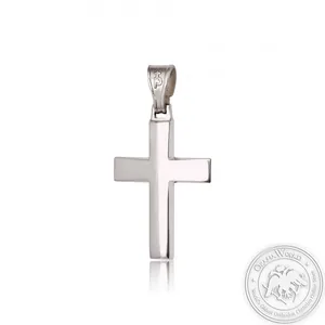 Christening Cross for Boys made of 14K White Gold