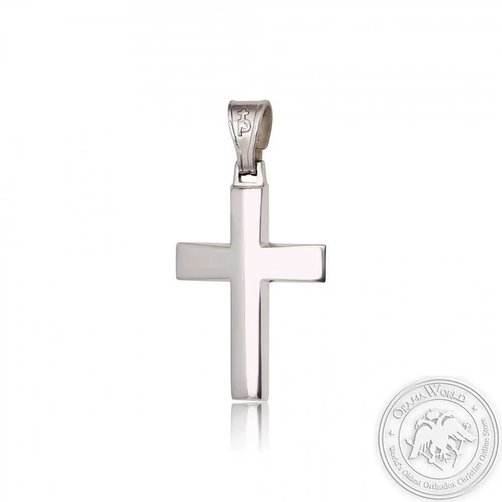 Christening Cross for Boys made of 14K White Gold