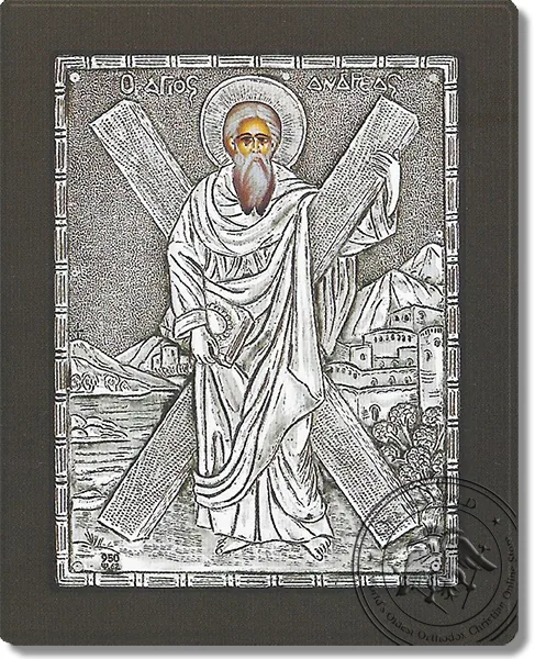 Апостол Андрей, серебряная икона