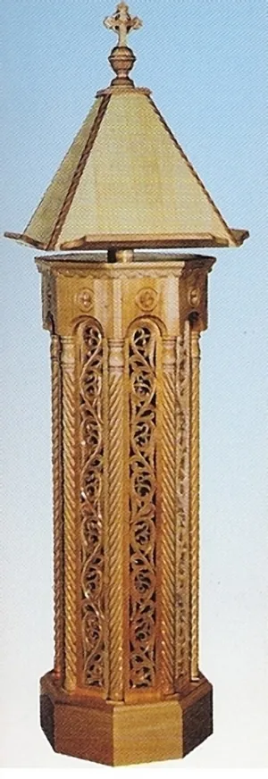 Lectern Woodcarved Design Octagon