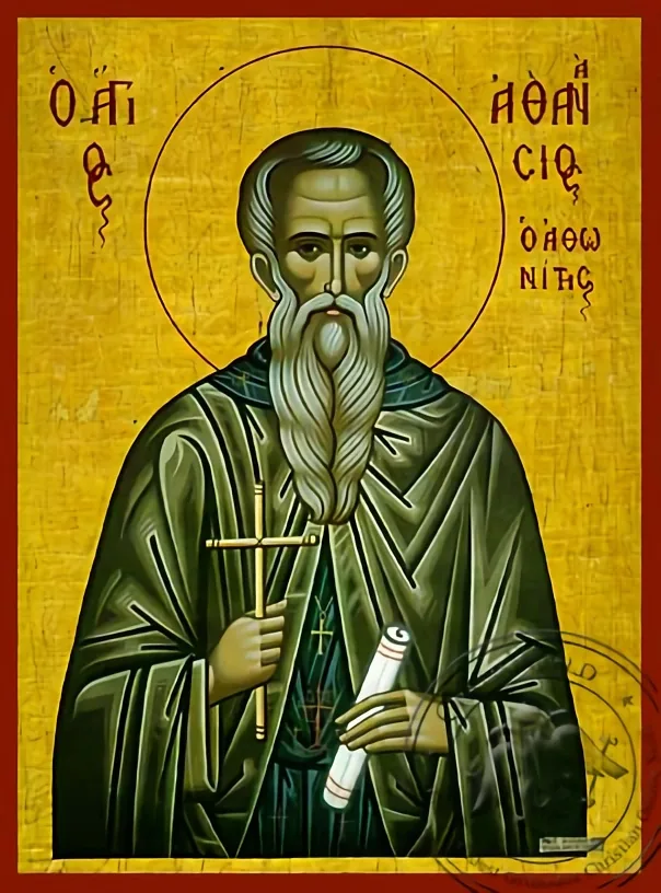 Saint Athanasius of Mount Athos - Hand Painted Icon