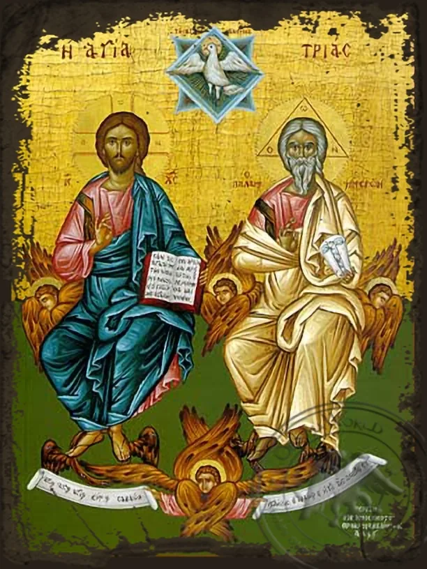Holy Trinity - Aged Byzantine Icon