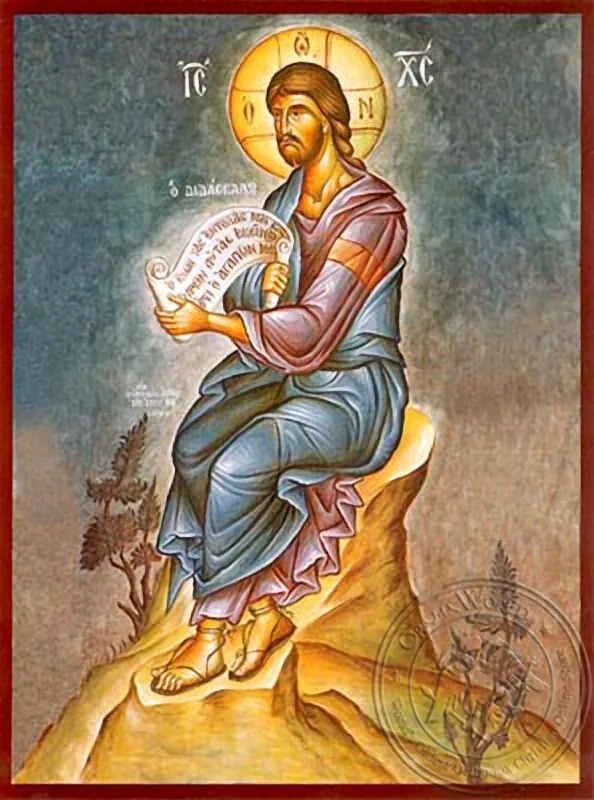 Христос, проповедник, в полный рост, рукописная икона