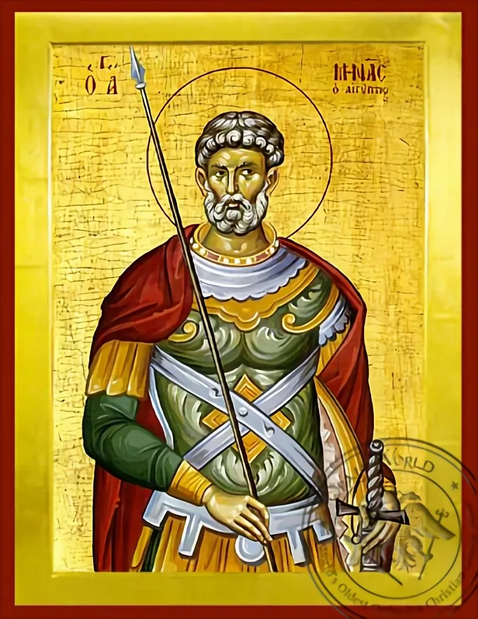 Святой Мина, византийская икона