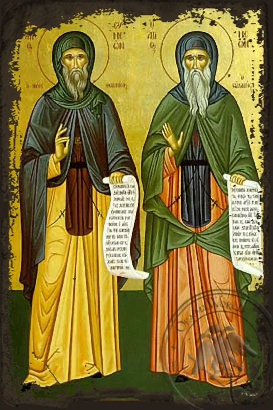 წმინდა სვიმეონი ღვთისმეტყველი, ძველებურად გაფორმებული ბიზანტიური ხატი