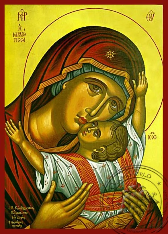 Богородица Умиление Кардиотисса, рукописная икона