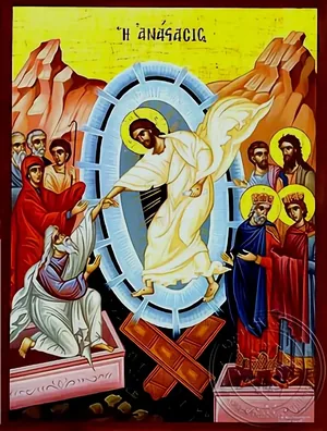აღდგომა (ქრისტეს ჩასვლა ჯოჯოხეთი), ხელნაწერი ხატი
