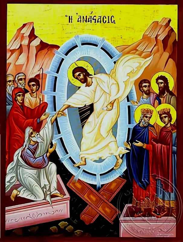 Воскресение (Христовы сошествие в ад), рукописная икона