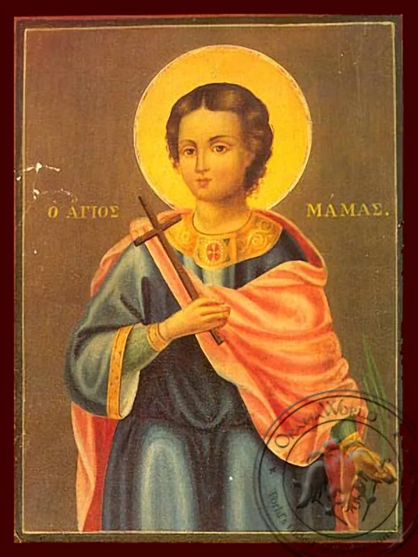 წმინდა მამანტი კესარიის მოწამე კაბადოკია, ხელნაწერი ხატი