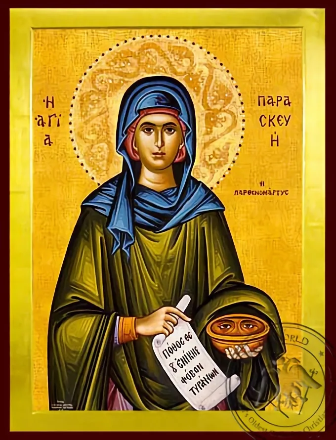 Saint Parasceve, the Great Martyr, of Rome - Byzantine Icon