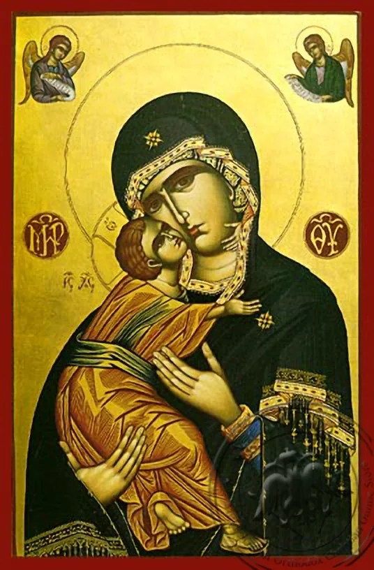 Glykophilousa  with Angels - Hand-Painted Icon