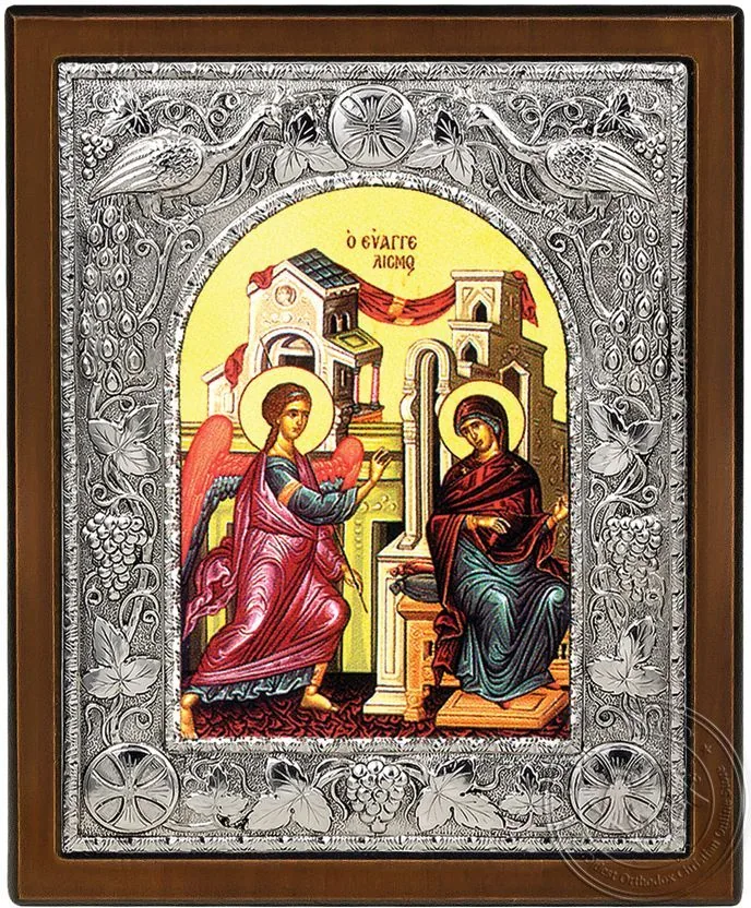 Благовещение, серебряная икона