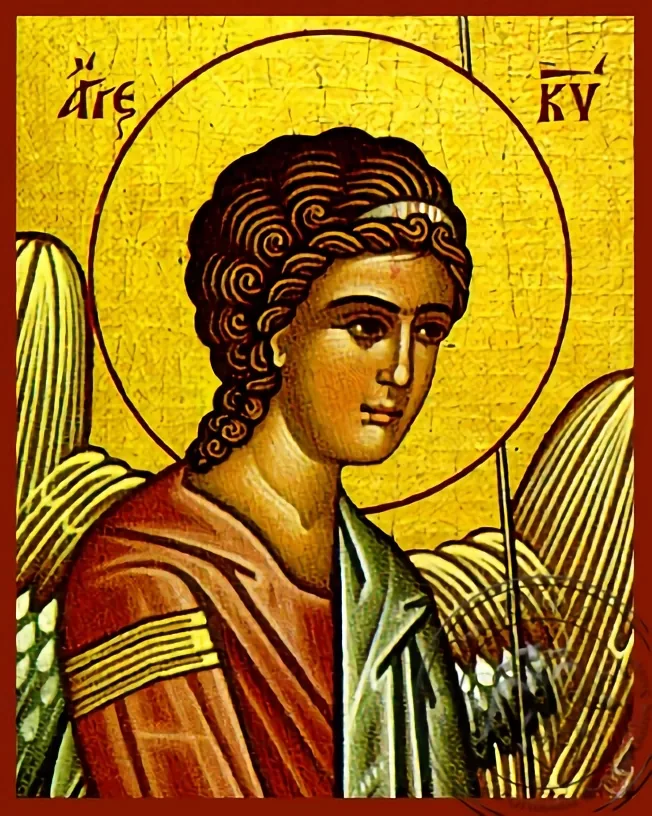 Angel of the Lord, Detail (Left) - Hand Painted Icon
