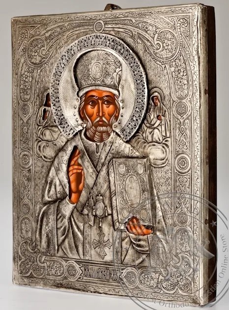Saint Nicholas the Wonderworker - Handmade Metal Icon