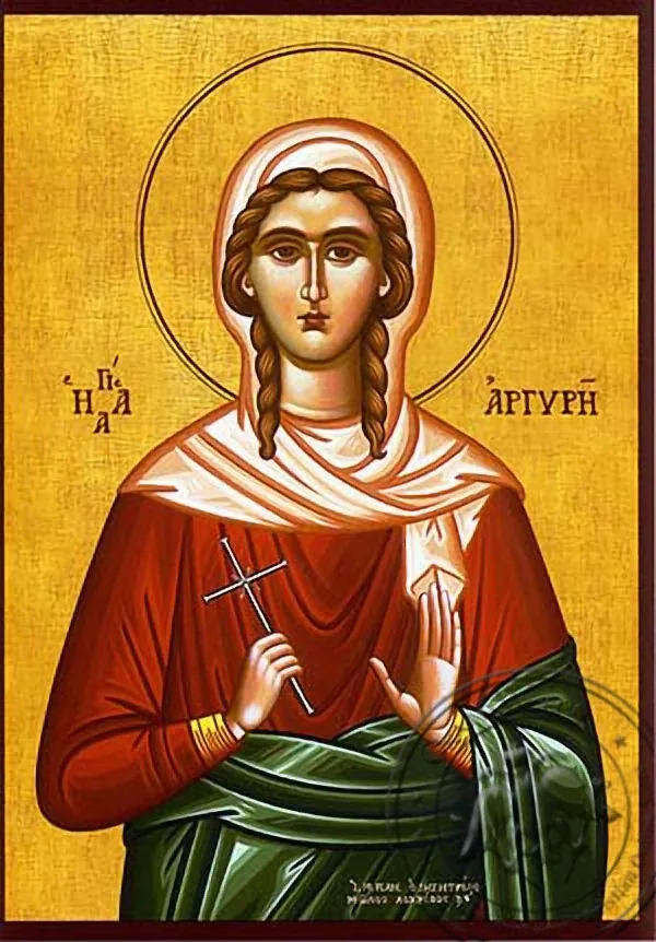 Святая Аргира, новомученица, Прусская, рукописная икона