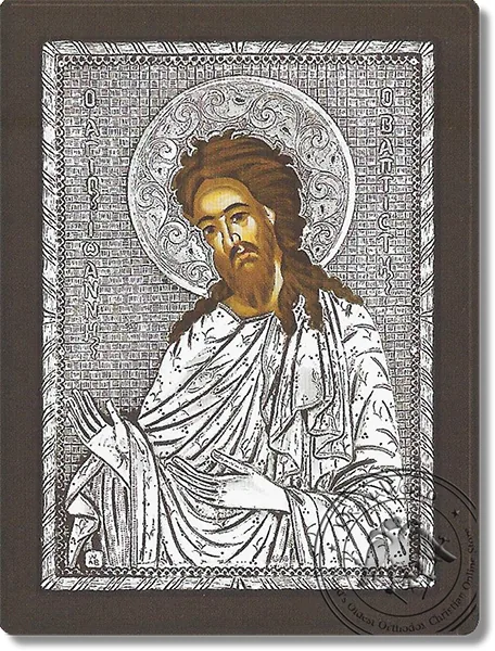 Иоанн Предтеча, серебряная икона