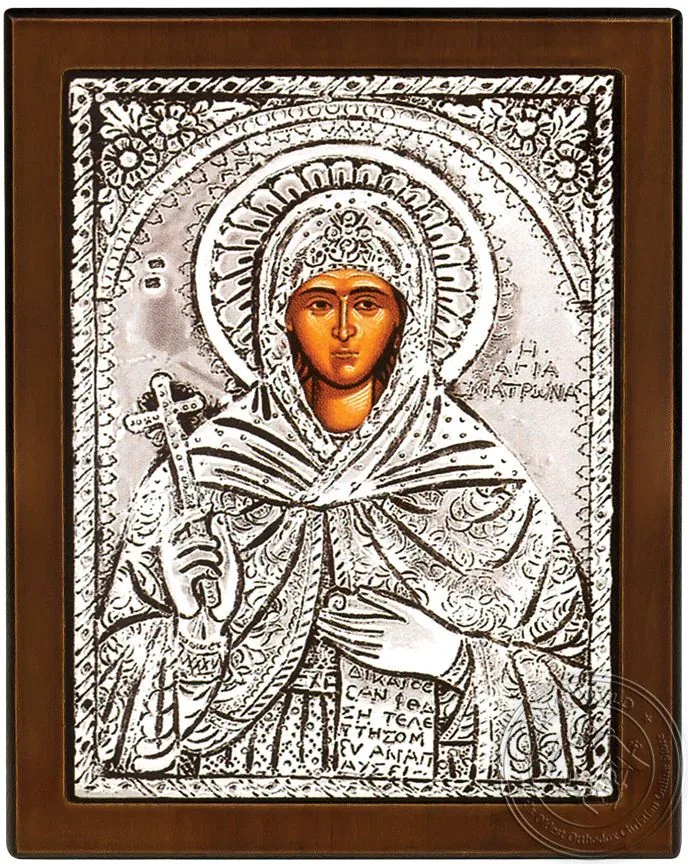 Saint Matrona of Chios - Silver Icon