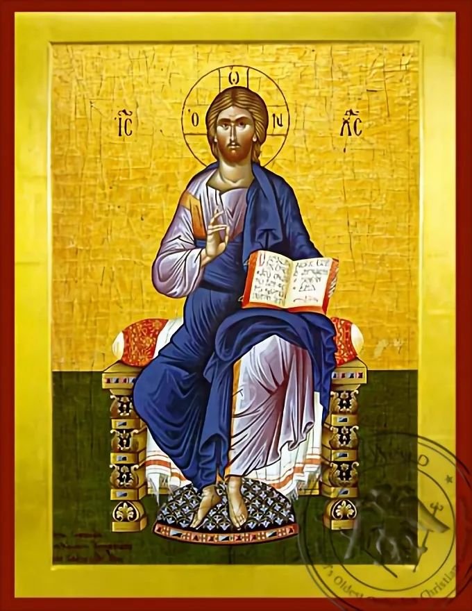 Christ Blessing, Enthroned - Byzantine Icon