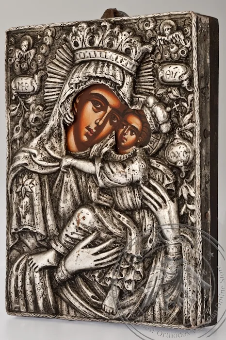 The Holy Virgin of Vladimir - Handmade Silver Icon