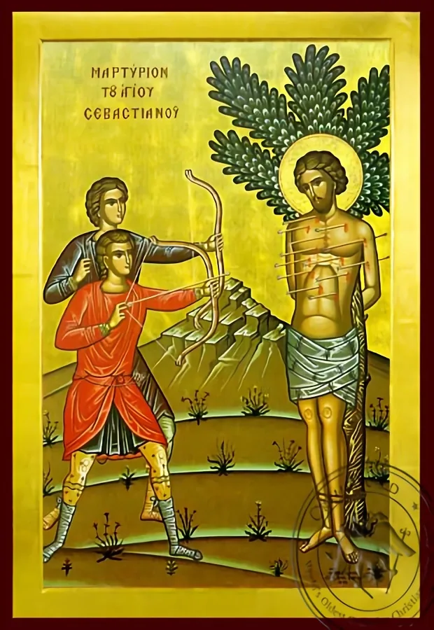 წმინდა სევასტიანეს წამება, ბიზანტიური ხატი