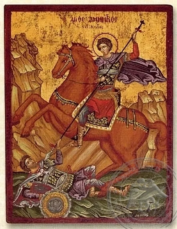 წმინდა დიმიტრი, ბრტყელი აბრეშუმზე ნაბეჭდი ხატი