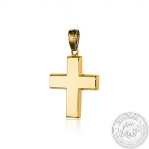 Christening Cross for Boys made of 14K Yellow Gold