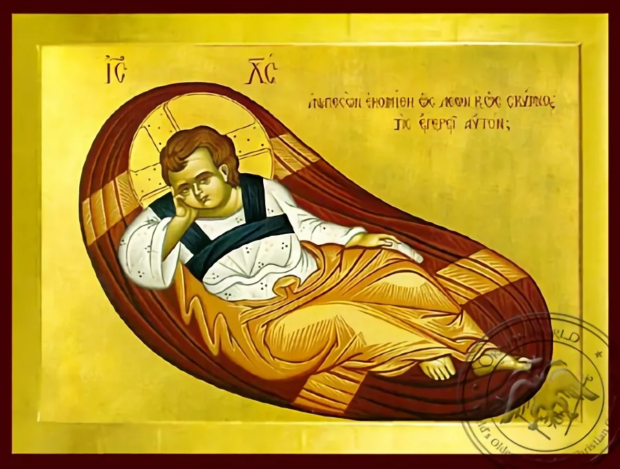 The Reclining Infant (The Anapeson) - Byzantine Icon