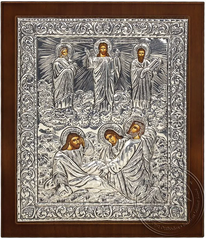 Преображение, серебряная икона