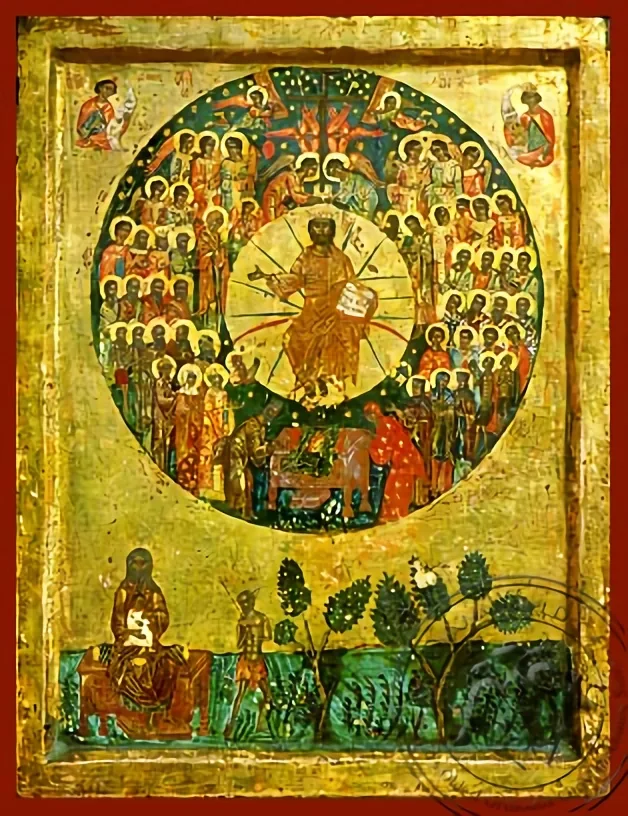 Все святые, рукописная икона